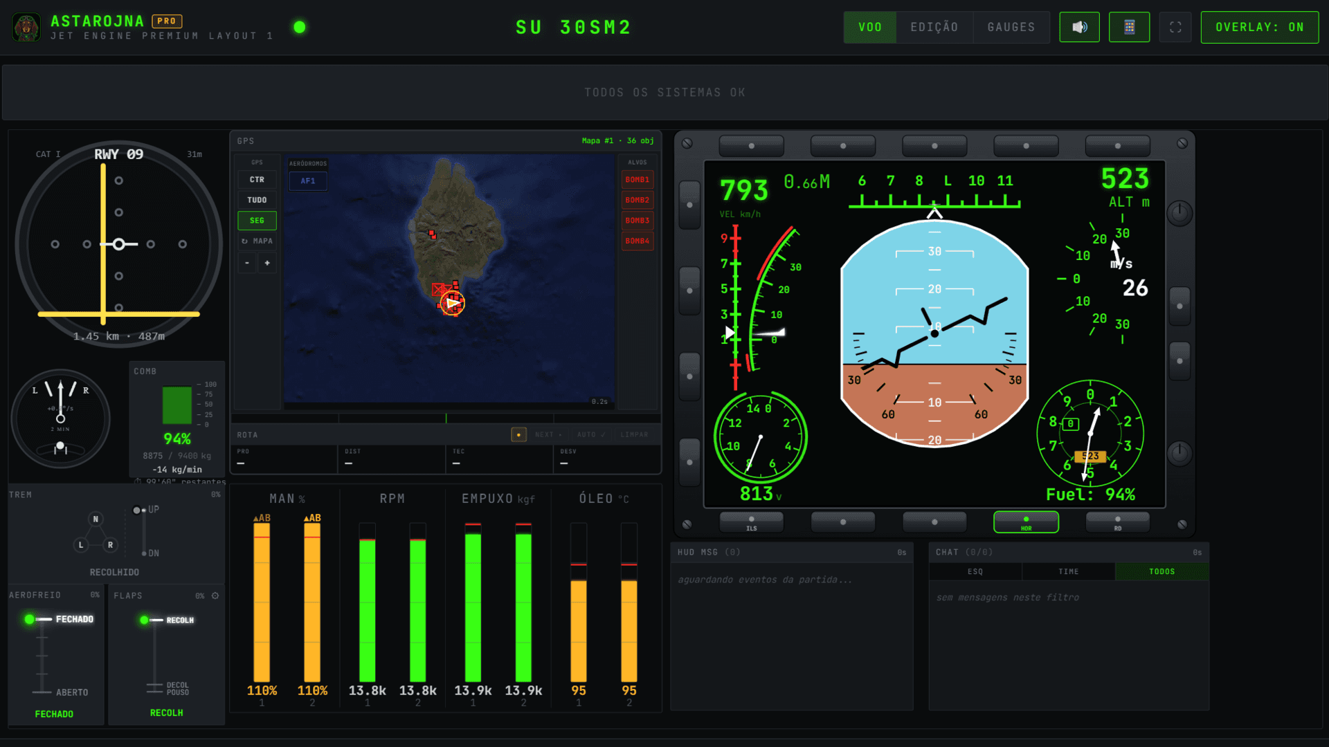 Astarojna Telemetry — cabine sobre o War Thunder