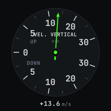 Variômetro — instrumento real do Astarojna Telemetry